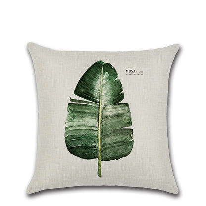 Plain Elegant Flax Leaf Cushion Cover – Natural Linen Pillow Case for Sofa & Home Decor