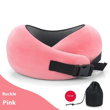 U-Shape Memory Foam Travel Neck Pillow – Adjustable Support for Airplane, Car & Office