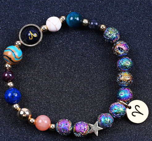 Zodiac Constellation Volcanic Rock Bracelet – Natural Stone Beads for All 12 Signs