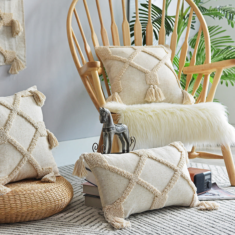 Hand-Tufted Decorative Pillowcase – Artisan Cushion Cover for Sofa & Home Decor
