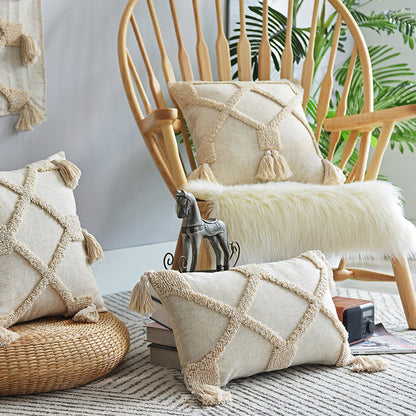 Hand-Tufted Decorative Pillowcase – Artisan Cushion Cover for Sofa & Home Decor