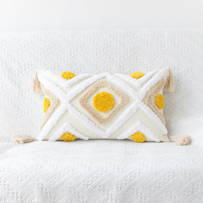 Bohemian Geometric Tufted Pillowcase – Decorative Cushion Cover for Sofa & Home Decor