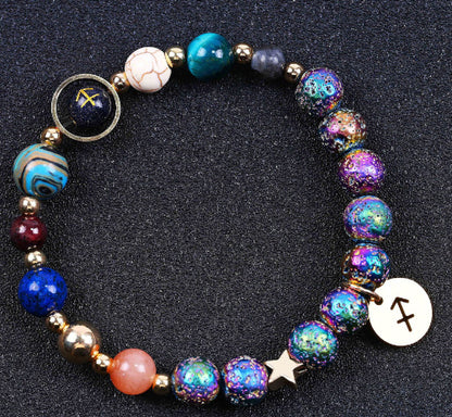 Zodiac Constellation Volcanic Rock Bracelet – Natural Stone Beads for All 12 Signs