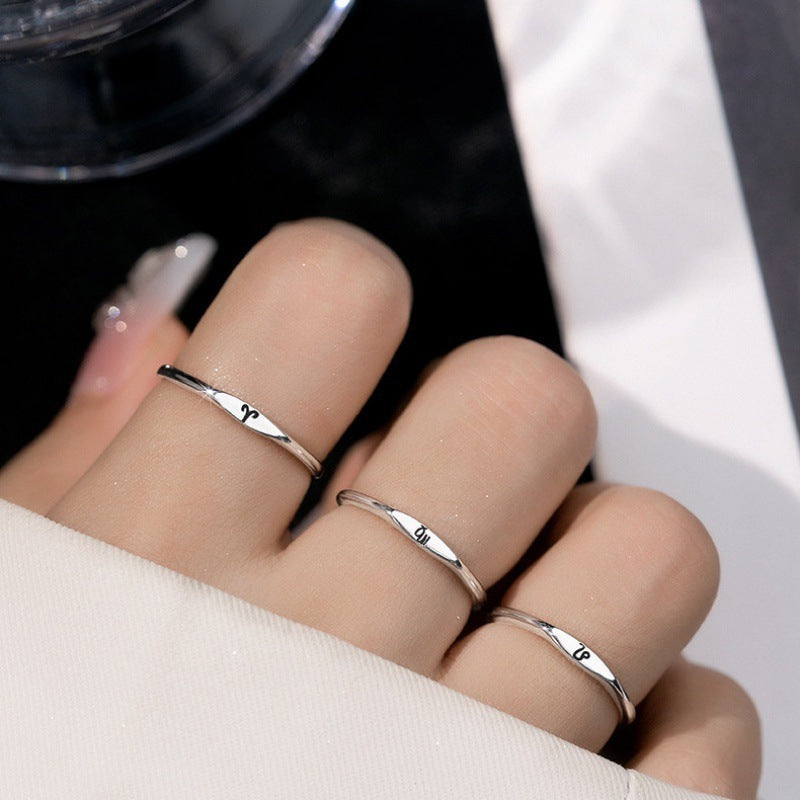 Twelve Constellation Open Ring – Zodiac Sign Jewelry for Women