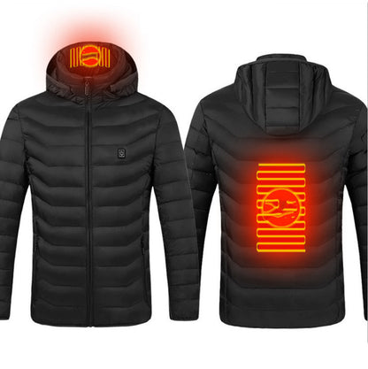 USB Electric Heated Jacket – Thermal Winter Coat with Removable Hood