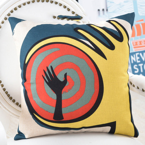 American Abstract Art Pillowcase – Modern Decorative Cushion Cover for Sofa & Living Room