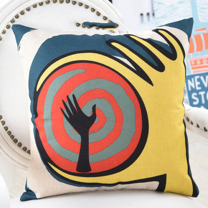 American Abstract Art Pillowcase – Modern Decorative Cushion Cover for Sofa & Living Room