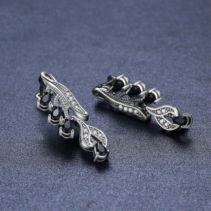 Korean Drop-Shaped Zircon Stud Earrings – Simple Natural Style Copper Jewelry