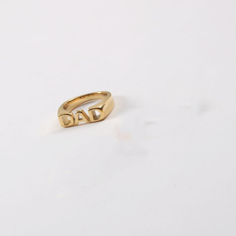 18K Gold Plated Letter Seal Titanium Steel Ring – Fashion Jewelry