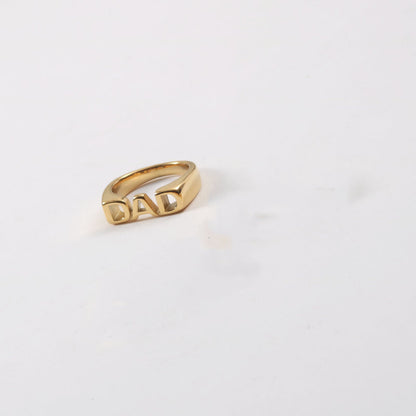 18K Gold Plated Letter Seal Titanium Steel Ring – Fashion Jewelry