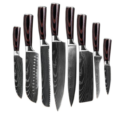 8-Inch Damascus Pattern Stainless Steel Chef Knife – Professional Kitchen Knife