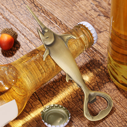 Swordfish Handle Metal Beer Bottle Opener – Creative Bar Kitchen Gadget & Gift