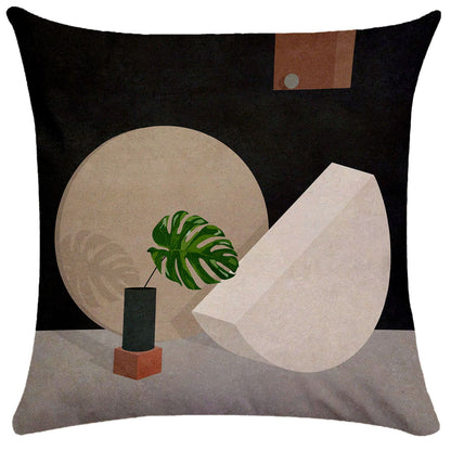 Geometric Building Print Pillowcase – Architectural Decorative Cushion Cover for Sofa & Home