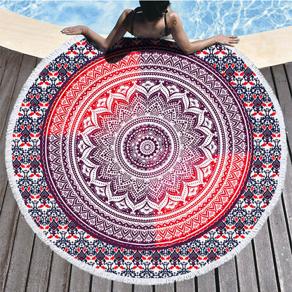 Printed Round Beach Towel – Large Microfiber Towel 150cm