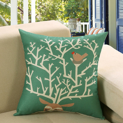 Printed Sofa Cushion Cover – Decorative Throw Pillow Case for Living Room & Home