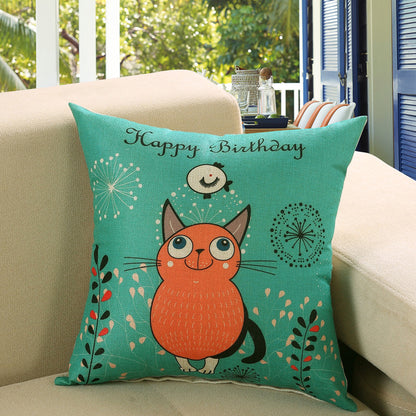 Printed Sofa Cushion Cover – Decorative Throw Pillow Case for Living Room & Home