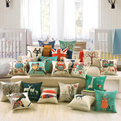 Printed Sofa Cushion Cover – Decorative Throw Pillow Case for Living Room & Home