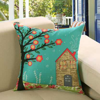 Printed Sofa Cushion Cover – Decorative Throw Pillow Case for Living Room & Home