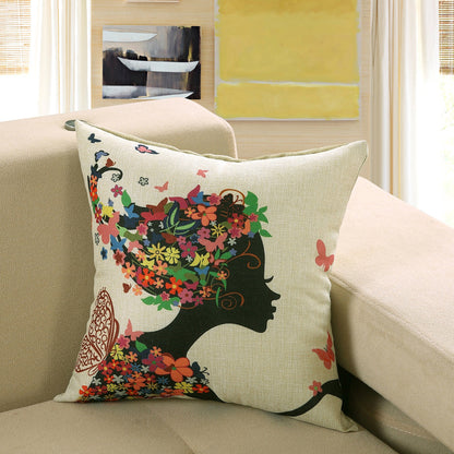 Printed Sofa Cushion Cover – Decorative Throw Pillow Case for Living Room & Home