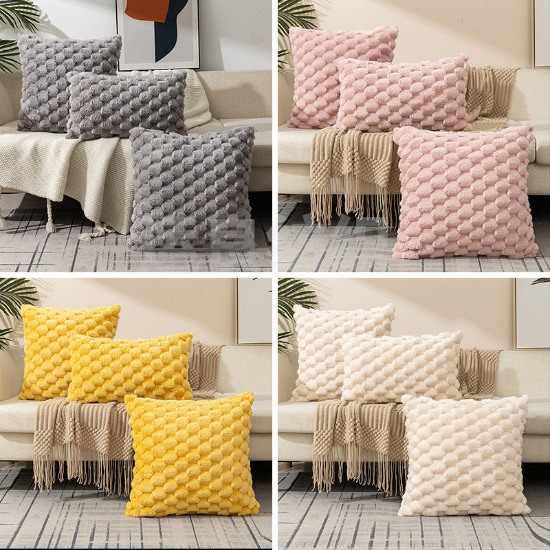 Woven Fleece Solid Color Waist Rest Pillow Cover – Soft Lumbar Support Cushion Case