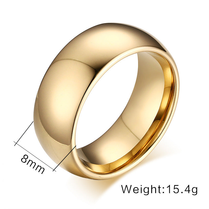 Glossy Tungsten Steel Couple Rings – Plain Band for Men & Women