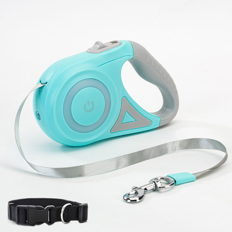 Retractable Dog Leash with Collar – One-Button Brake for Small & Medium Dogs