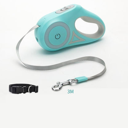 Retractable Dog Leash with Collar – One-Button Brake for Small & Medium Dogs
