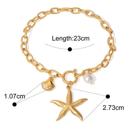 Starfish Pearl Bracelet – Elegant Ocean-Inspired Jewelry for Women