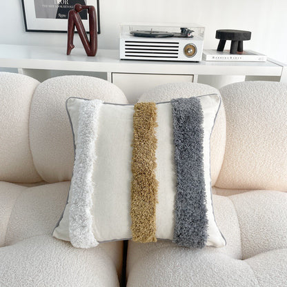 Bohemian Tufted & Tassel Cushion Cover 45x45cm – Ins Style Cotton Linen Pillow Cover for Sofa & Bay Window