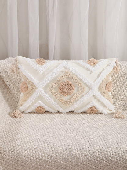 Bohemian Geometric Tufted Pillowcase – Decorative Cushion Cover for Sofa & Home Decor