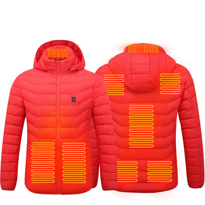 USB Electric Heated Jacket – Thermal Winter Coat with Removable Hood