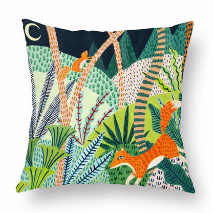 Green Peach Skin Cartoon Whale Cushion Cover – Cute Animal Print Pillow Case for Kids & Home