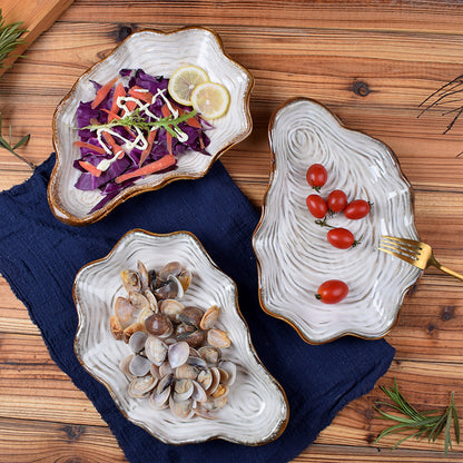 Shell-Shaped Ceramic Serving Plate – Creative Decorative Dish for Snacks & Appetizers