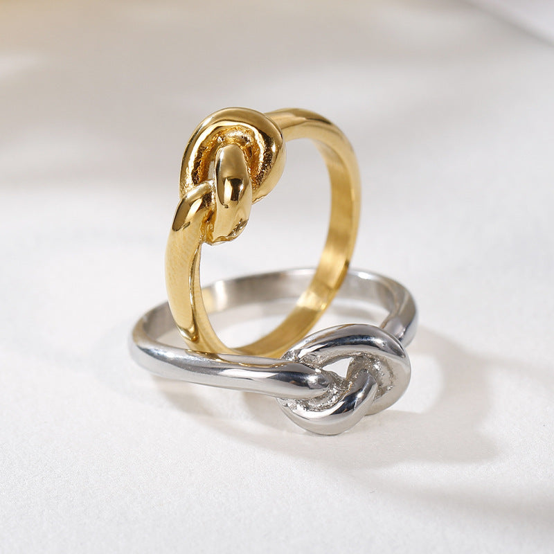 Geometric Knot Titanium Steel Ring – Truelove Design Jewelry