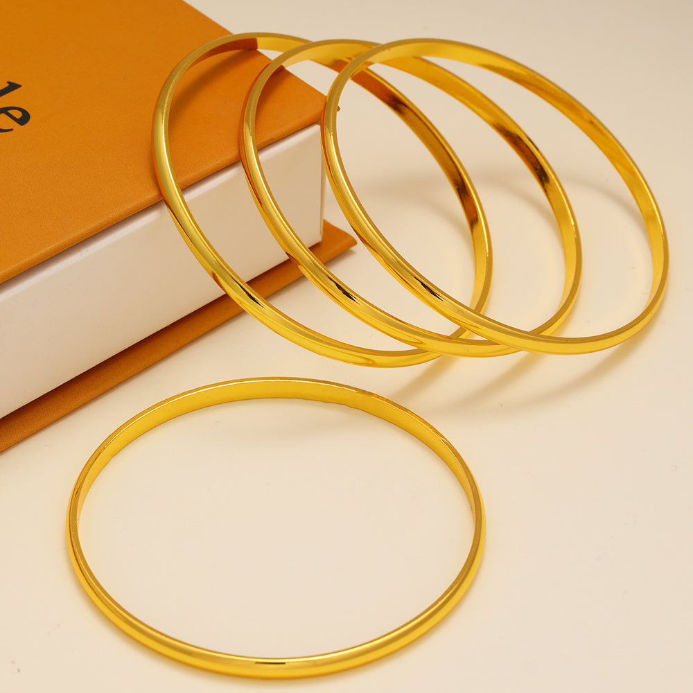 18K Gold-Plated Copper Circle Bracelet – Minimalist Elegant Jewelry for Women