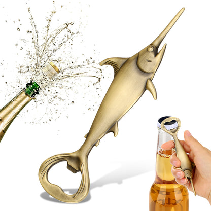 Swordfish Handle Metal Beer Bottle Opener – Creative Bar Kitchen Gadget & Gift