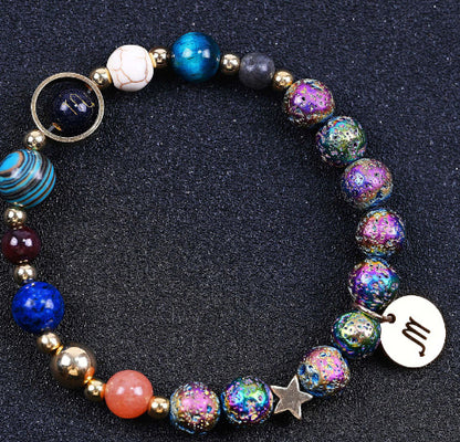 Zodiac Constellation Volcanic Rock Bracelet – Natural Stone Beads for All 12 Signs