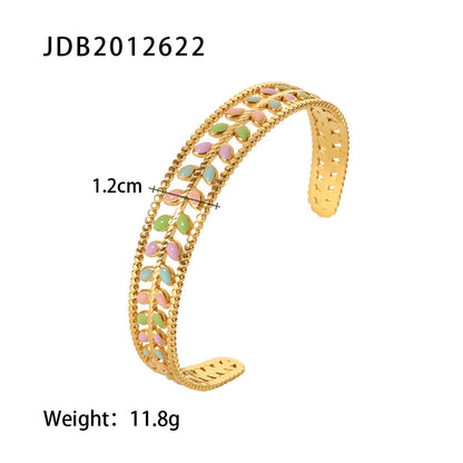 Gold-Plated Stainless Steel Bracelet with Zirconia – Trendy Women’s Jewelry