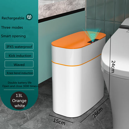 Smart Sensor Trash Can with Lid – Auto Open, UV Sterilization & Odor Control