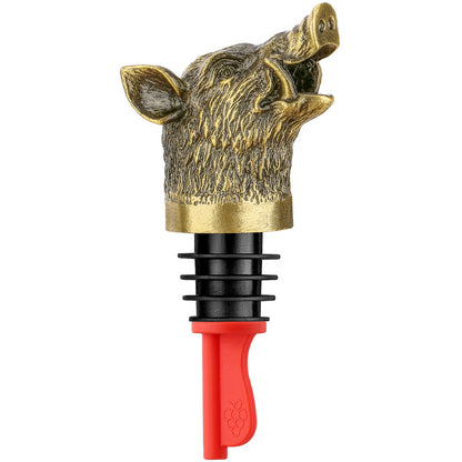 Wild Boar Head Wine Pourer & Bottle Stopper – Vacuum Sealing Wine Spout for Cocktails & Whiskey