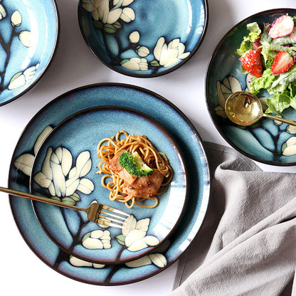 Underglaze Hand-Painted Ceramic Bowls & Plates – Creative Japanese Dinnerware
