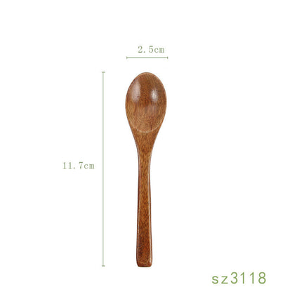 Solid Wood Japanese Honey Spoon – Natural Wooden Kitchen Spoon