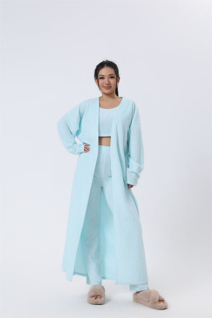 Cozy 3 Piece Pajama Lounge Set – Soft Fluffy Loungewear for Women