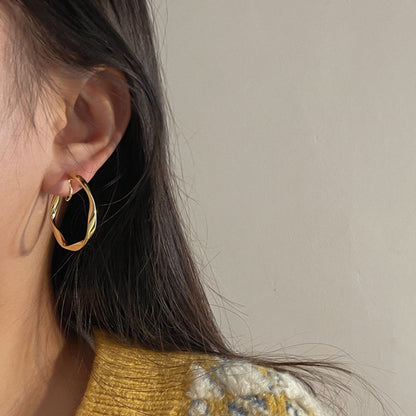 Vintage Geometric Copper Earrings – Retro Gold & Silver Jewelry for Women