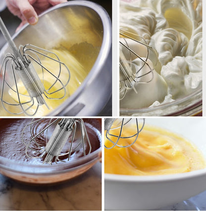 Stainless Steel Semi-Automatic Hand Egg Beater – Manual Whisk Kitchen Tool