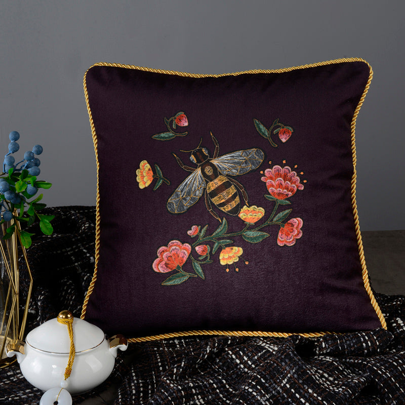 Retro Tassel Sofa Cushion Pillow 45x45cm – European Style Nature Print Backrest Pillow with Thick Rope or Tassel | 9 Designs
