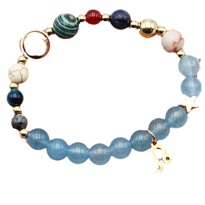 Zodiac Natural Stone Bracelet – Constellation Beaded Bracelet with Agate & Shoushan Stone