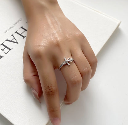 Color Matching Copper Cross Ring – Evil Eye Fashion Jewelry for Women