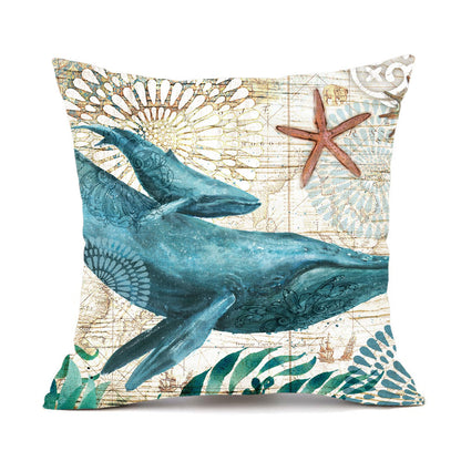 Sea Turtle Printed Throw Pillow Cases – Ocean Cushion Covers for Home Decor Sofa & Chair Seat