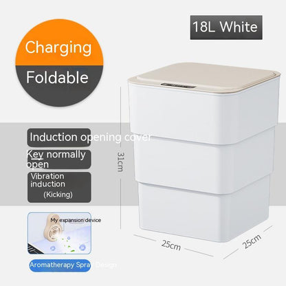 Smart Sensor Trash Can with Lid – Auto Open, UV Sterilization & Odor Control